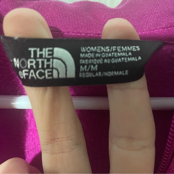 The North Face Vertical Spellout Logo Full Zip Hoodie Fuchsia Pink Purple size M - Picture 4 of 9